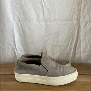 Steve Madden Platform Grey Suede Slip-On